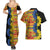 African Ethnic Kitenge Ankara Style Couples Matching Summer Maxi Dress and Hawaiian Shirt
