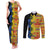 African Ethnic Kitenge Ankara Style Couples Matching Tank Maxi Dress and Long Sleeve Button Shirt
