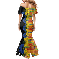 African Ethnic Kitenge Ankara Style Family Matching Mermaid Dress and Hawaiian Shirt LT9 - Wonder Print Shop