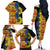 African Ethnic Kitenge Ankara Style Family Matching Off The Shoulder Long Sleeve Dress and Hawaiian Shirt