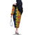 African Ethnic Kitenge Ankara Style Family Matching Off The Shoulder Long Sleeve Dress and Hawaiian Shirt