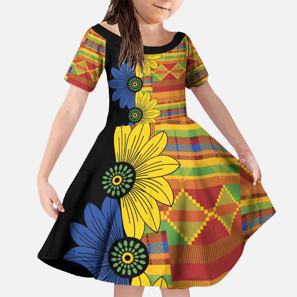 African Ethnic Kitenge Ankara Style Family Matching Off Shoulder Maxi Dress and Hawaiian Shirt LT9 - Wonder Print Shop