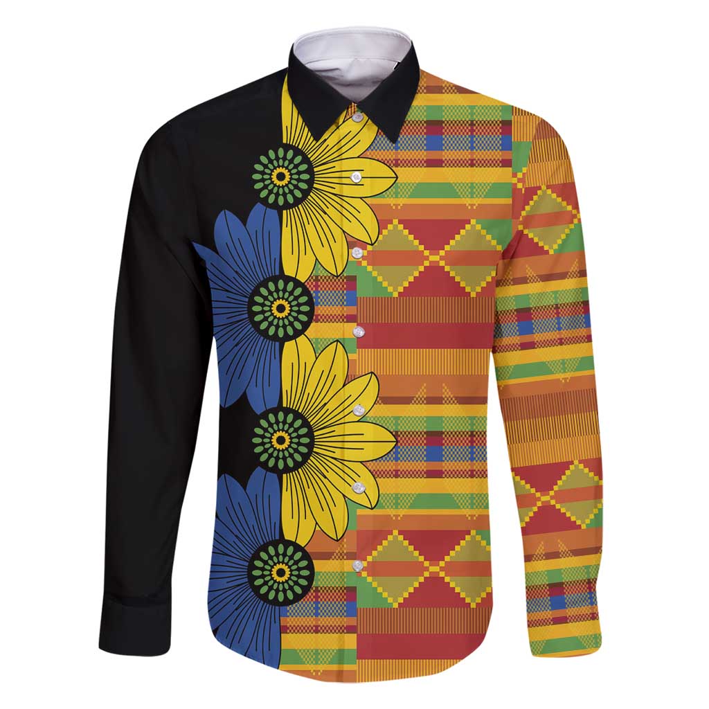 African Ethnic Kitenge Ankara Style Family Matching Off Shoulder Maxi Dress and Hawaiian Shirt LT9 - Wonder Print Shop