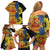 African Ethnic Kitenge Ankara Style Family Matching Off Shoulder Short Dress and Hawaiian Shirt LT9 - Wonder Print Shop