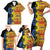 African Ethnic Kitenge Ankara Style Family Matching Short Sleeve Bodycon Dress and Hawaiian Shirt - Wonder Print Shop