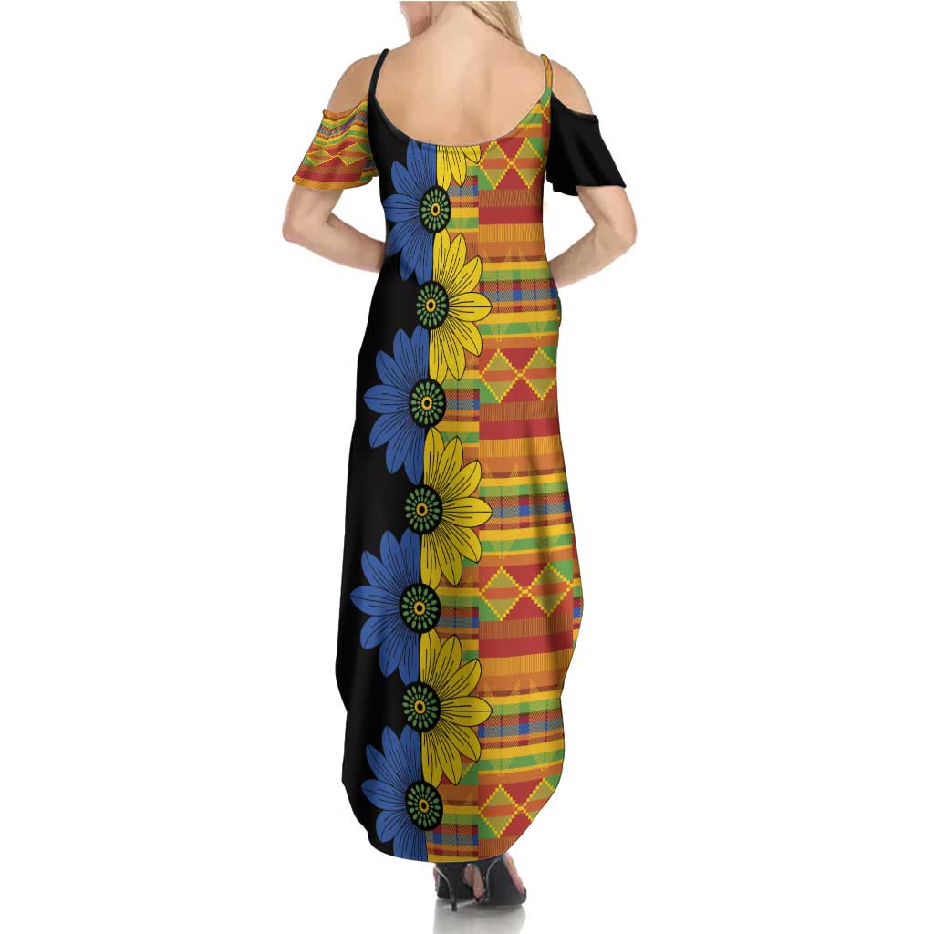 African Ethnic Kitenge Ankara Style Family Matching Summer Maxi Dress and Hawaiian Shirt - Wonder Print Shop
