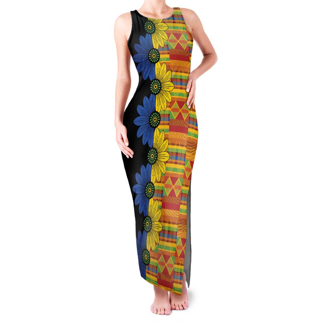 African Ethnic Kitenge Ankara Style Family Matching Tank Maxi Dress and Hawaiian Shirt - Wonder Print Shop