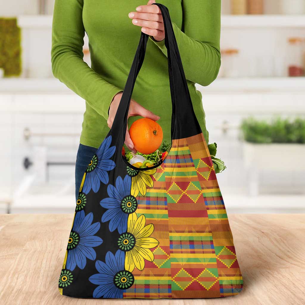 African Ethnic Kitenge Ankara Style Grocery Bag