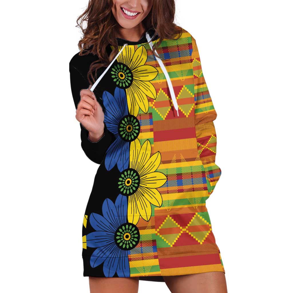 African Ethnic Kitenge Ankara Style Hoodie Dress - Wonder Print Shop