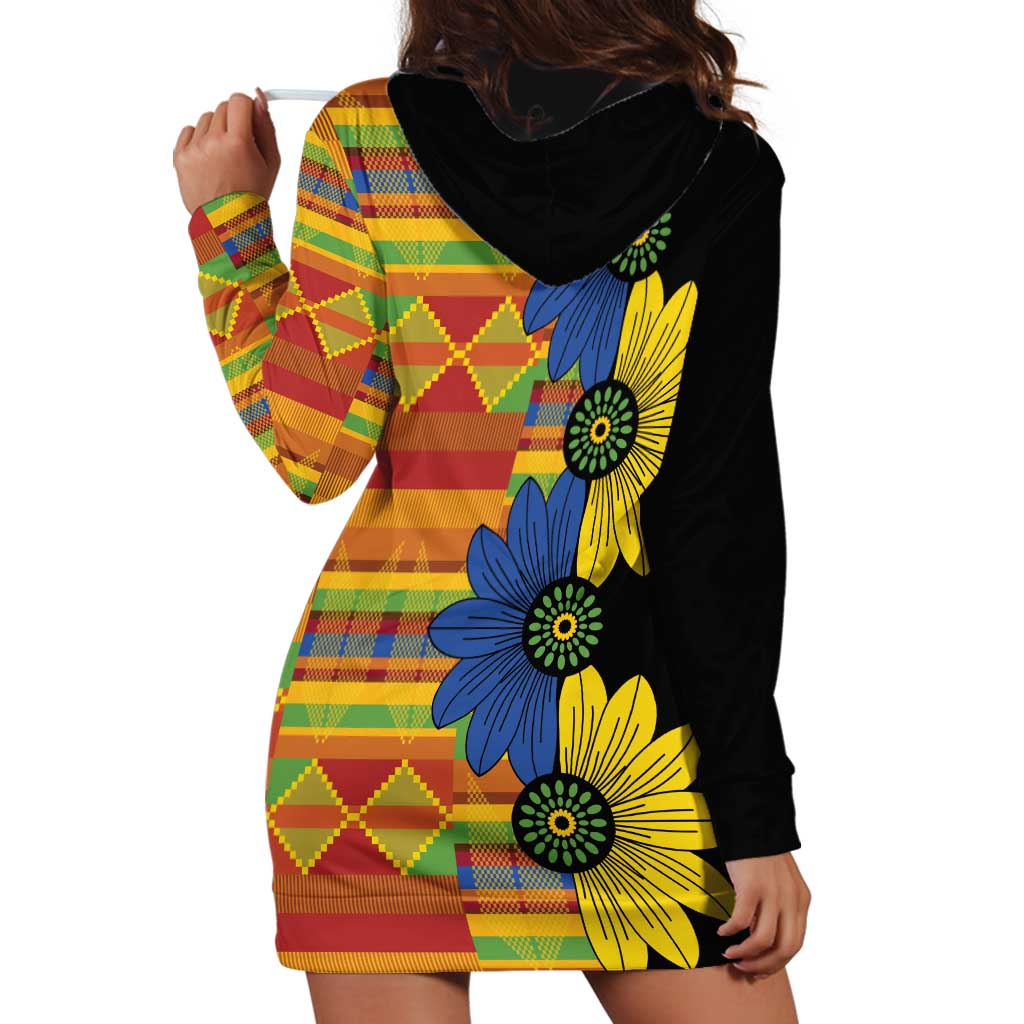 African Ethnic Kitenge Ankara Style Hoodie Dress - Wonder Print Shop