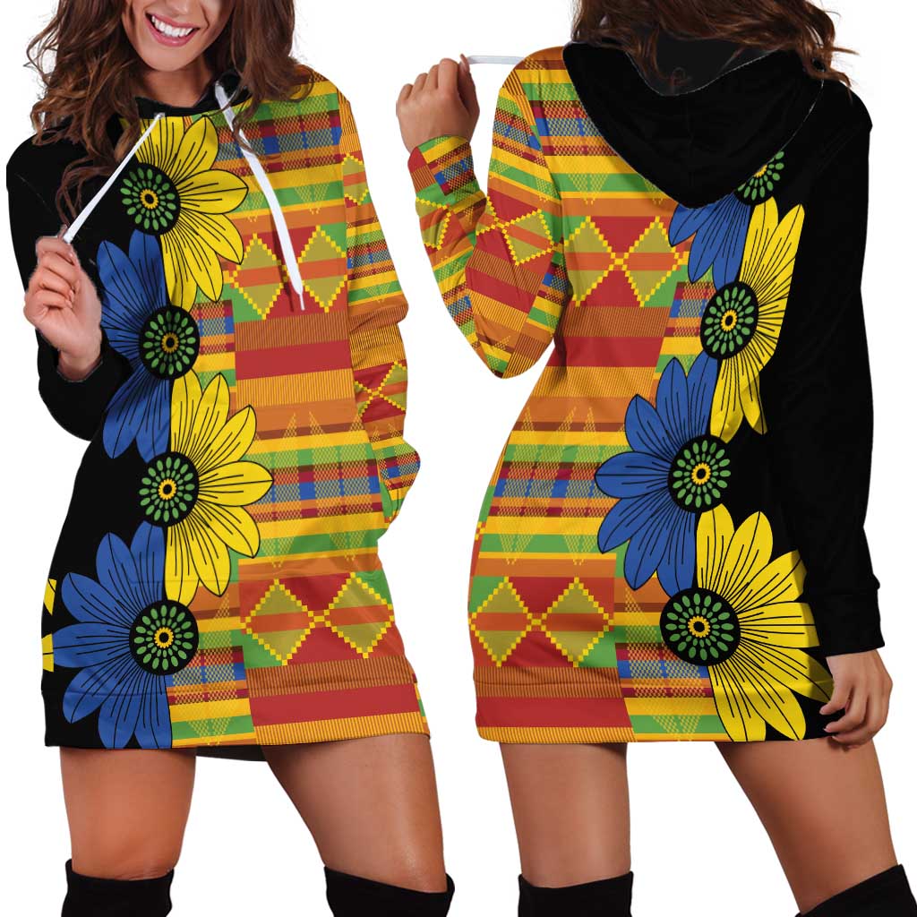 African Ethnic Kitenge Ankara Style Hoodie Dress - Wonder Print Shop