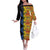 African Ethnic Kitenge Ankara Style Off The Shoulder Long Sleeve Dress - Wonder Print Shop
