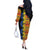 African Ethnic Kitenge Ankara Style Off The Shoulder Long Sleeve Dress - Wonder Print Shop