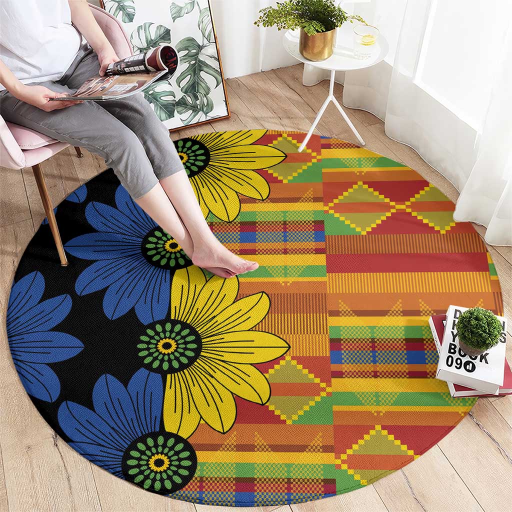 African Ethnic Kitenge Ankara Style Round Carpet - Wonder Print Shop
