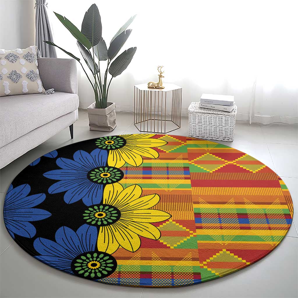 African Ethnic Kitenge Ankara Style Round Carpet - Wonder Print Shop