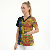 African Ethnic Kitenge Ankara Style Scrub Top