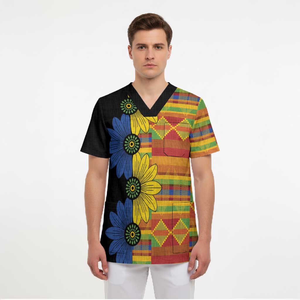 African Ethnic Kitenge Ankara Style Scrub Top