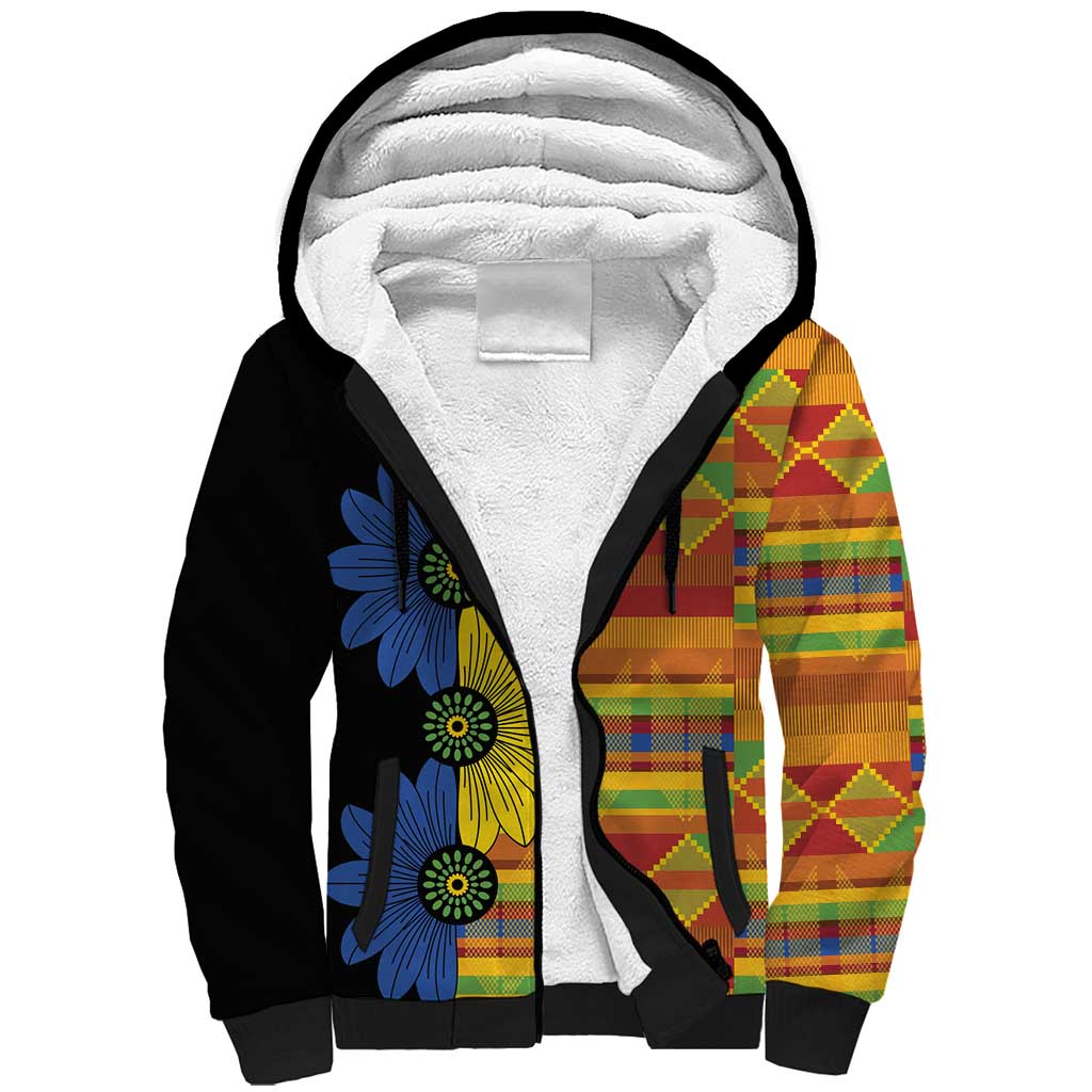African Ethnic Kitenge Ankara Style Sherpa Hoodie - Wonder Print Shop