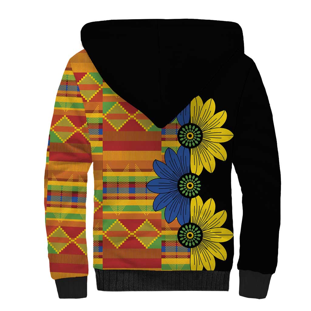 African Ethnic Kitenge Ankara Style Sherpa Hoodie - Wonder Print Shop