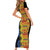 African Ethnic Kitenge Ankara Style Short Sleeve Bodycon Dress - Wonder Print Shop