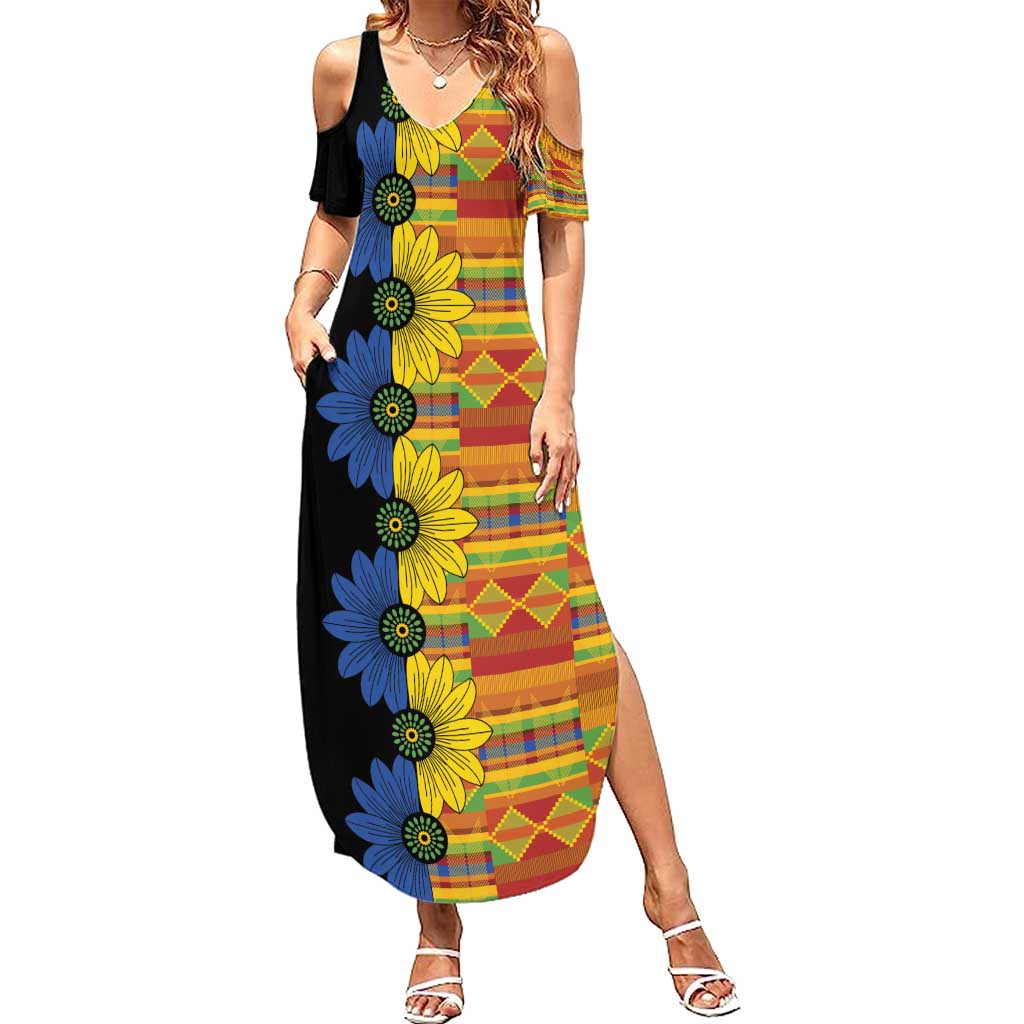 African Ethnic Kitenge Ankara Style Summer Maxi Dress - Wonder Print Shop