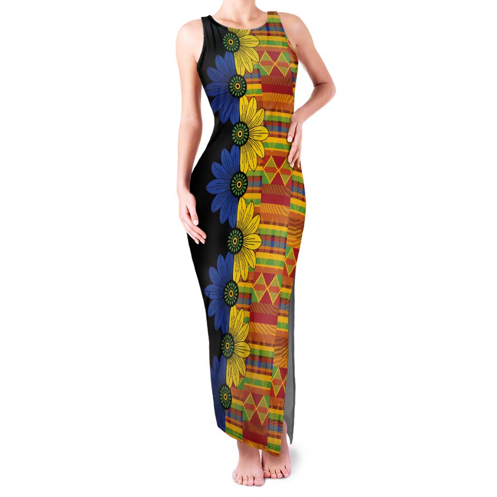 African Ethnic Kitenge Ankara Style Tank Maxi Dress - Wonder Print Shop
