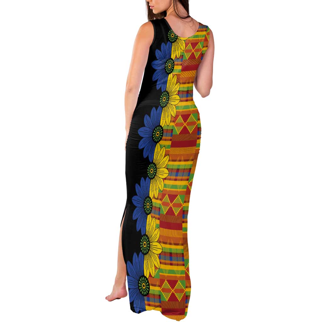 African Ethnic Kitenge Ankara Style Tank Maxi Dress - Wonder Print Shop