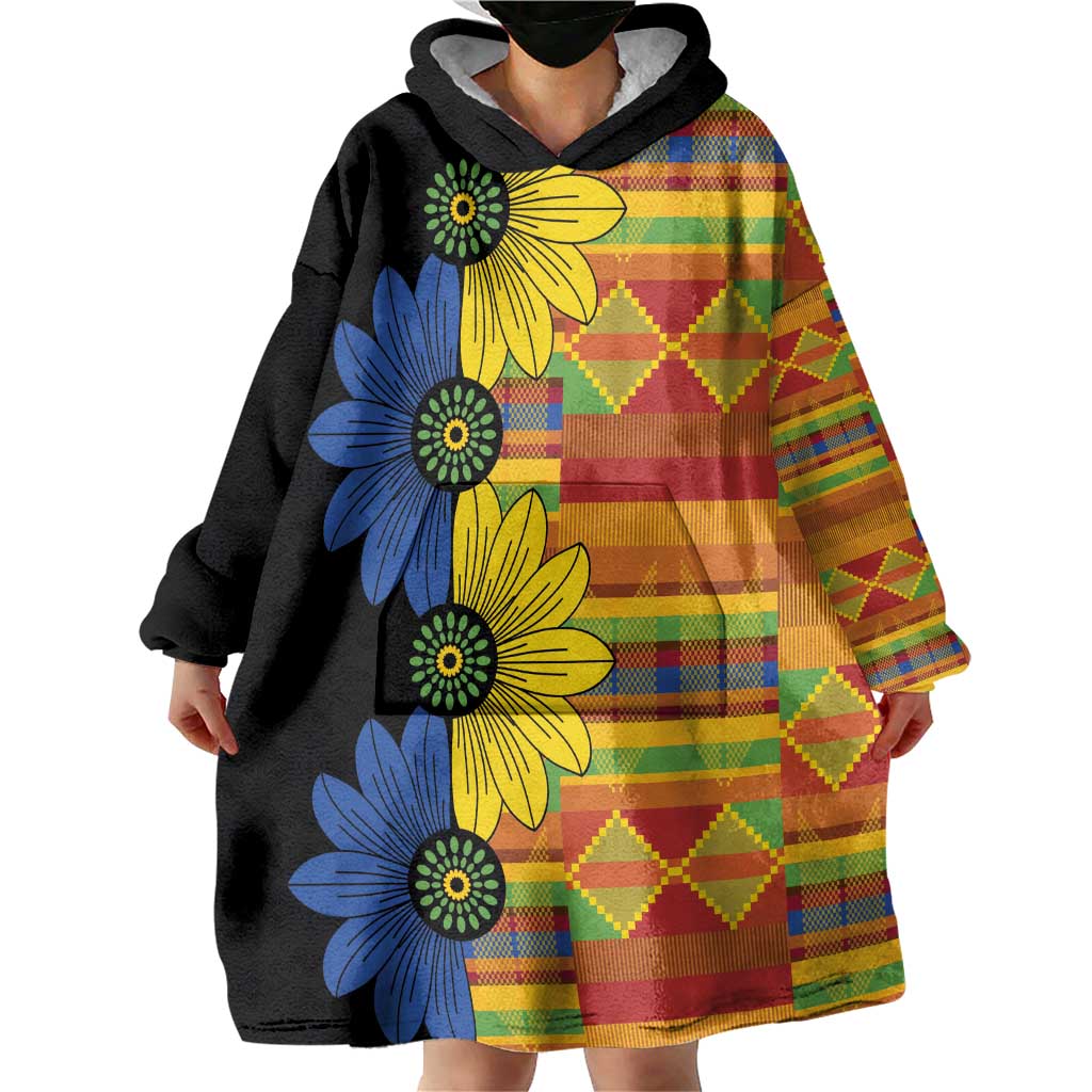 African Ethnic Kitenge Ankara Style Wearable Blanket Hoodie - Wonder Print Shop