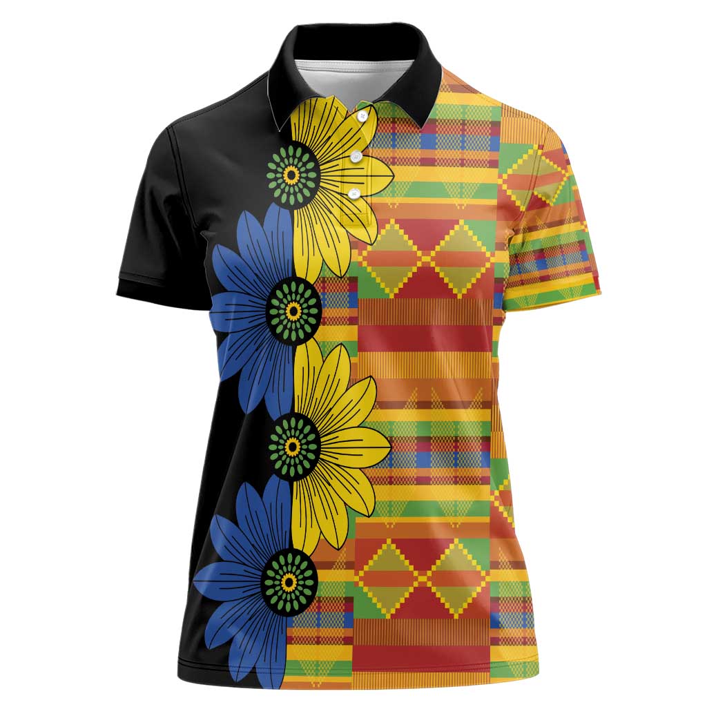 African Ethnic Kitenge Ankara Style Women Polo Shirt - Wonder Print Shop