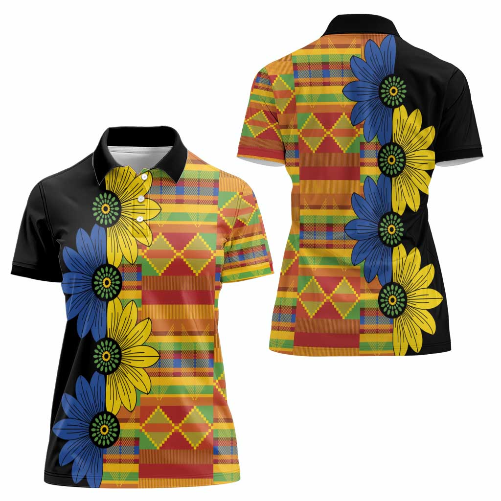 African Ethnic Kitenge Ankara Style Women Polo Shirt - Wonder Print Shop
