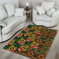 African Tribal Geometric Mixed Kanga Pattern Area Rug LT9 - Wonder Print Shop