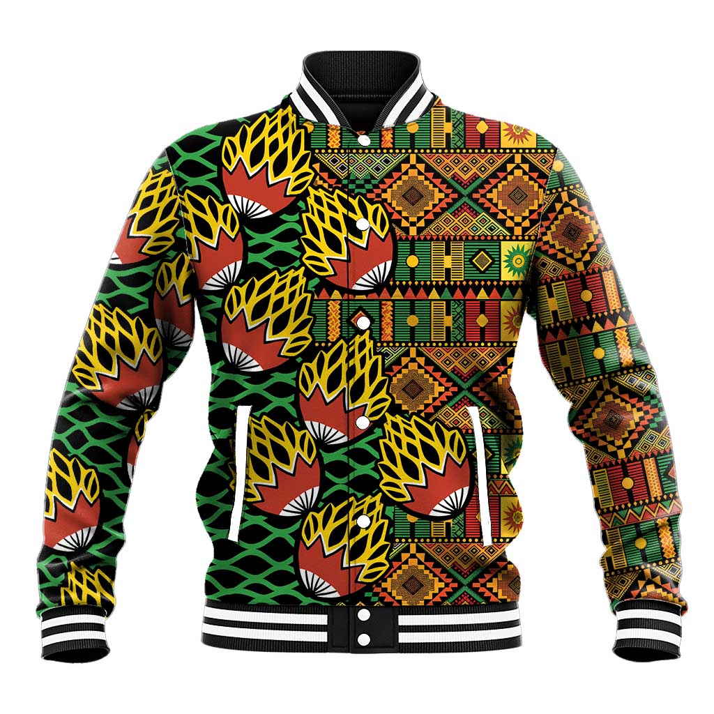 African Tribal Geometric Mixed Kanga Pattern Baseball Jacket LT9 - Wonder Print Shop
