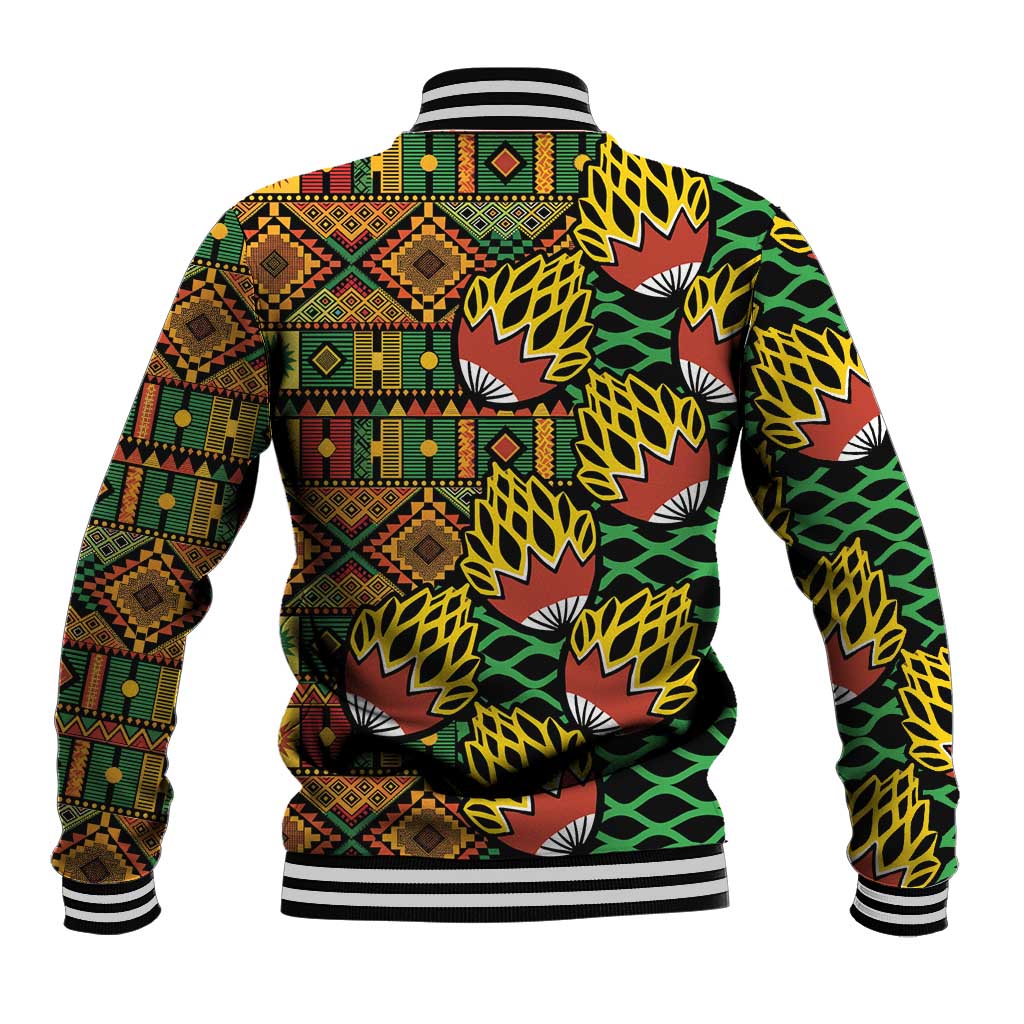 African Tribal Geometric Mixed Kanga Pattern Baseball Jacket LT9 - Wonder Print Shop