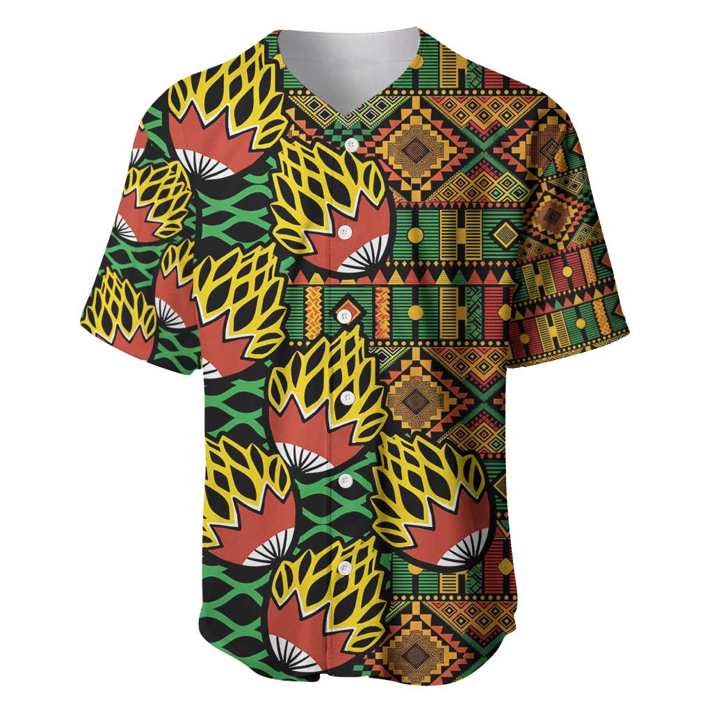 African Tribal Geometric Mixed Kanga Pattern Baseball Jersey LT9 - Wonder Print Shop