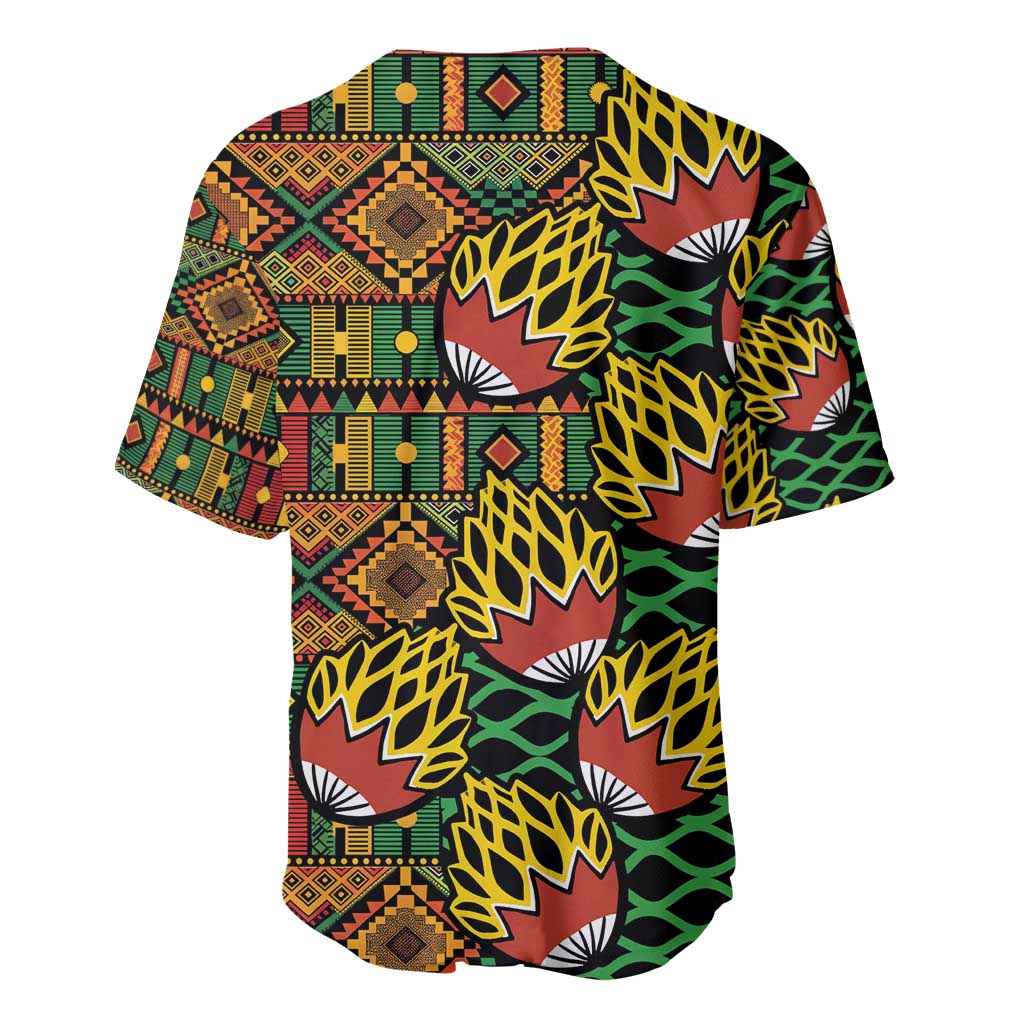 African Tribal Geometric Mixed Kanga Pattern Baseball Jersey LT9 - Wonder Print Shop