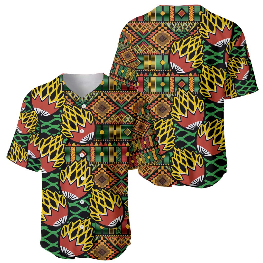 African Tribal Geometric Mixed Kanga Pattern Baseball Jersey LT9 - Wonder Print Shop