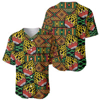 African Tribal Geometric Mixed Kanga Pattern Baseball Jersey LT9 - Wonder Print Shop