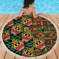 African Tribal Geometric Mixed Kanga Pattern Beach Blanket LT9 - Wonder Print Shop