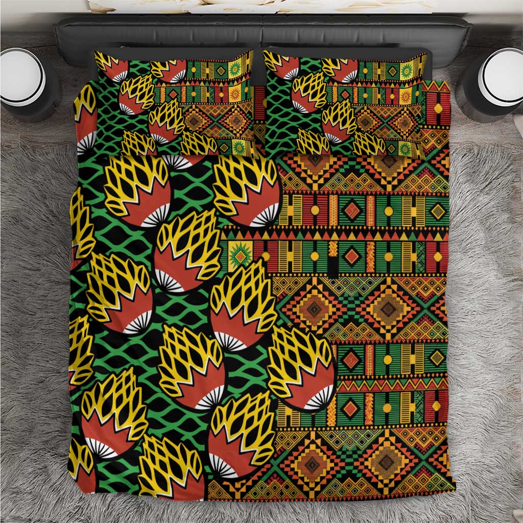 African Tribal Geometric Mixed Kanga Pattern Bedding Set LT9 - Wonder Print Shop