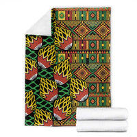 African Tribal Geometric Mixed Kanga Pattern Blanket