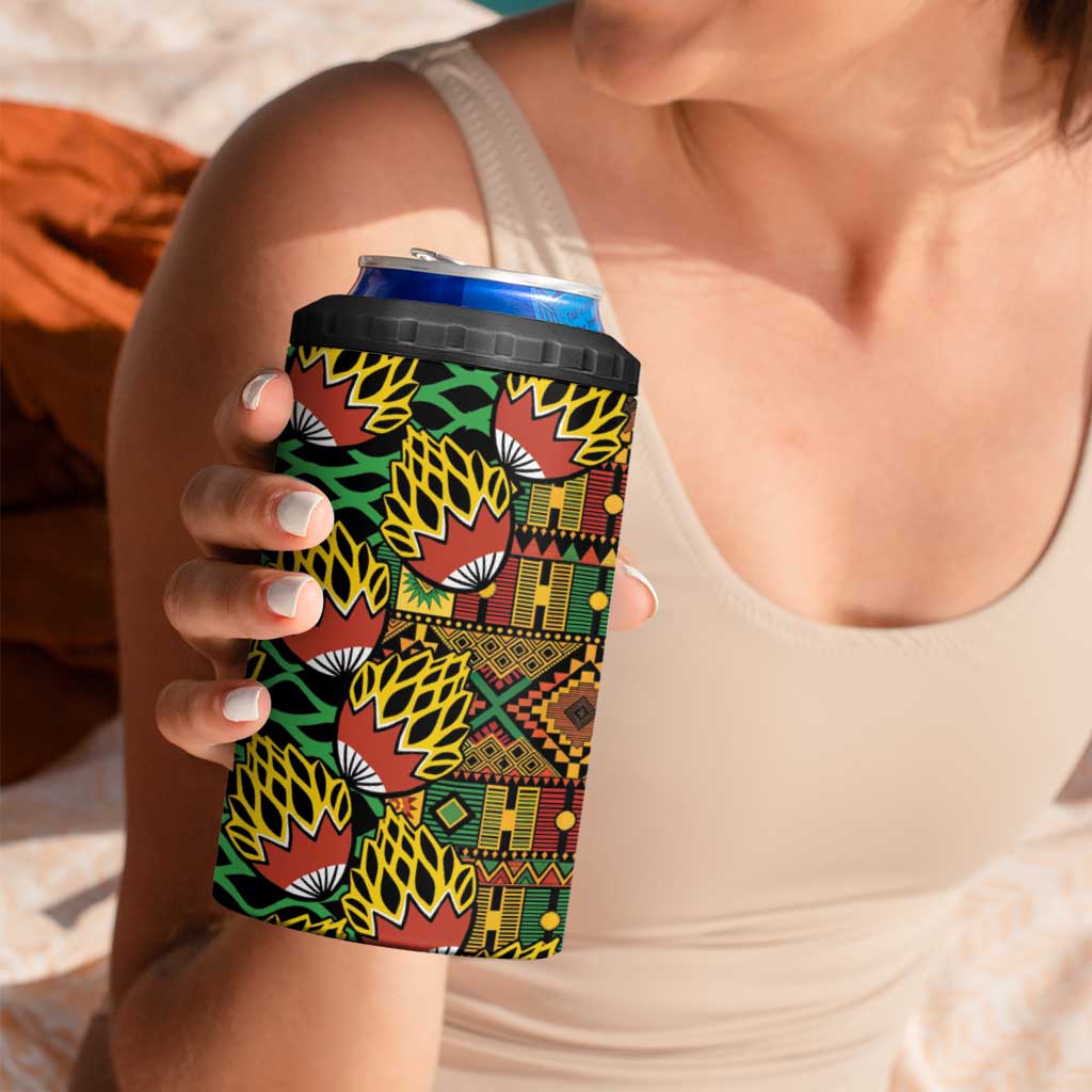 African Tribal Geometric Mixed Kanga Pattern 4 in 1 Can Cooler Tumbler LT9 - Wonder Print Shop