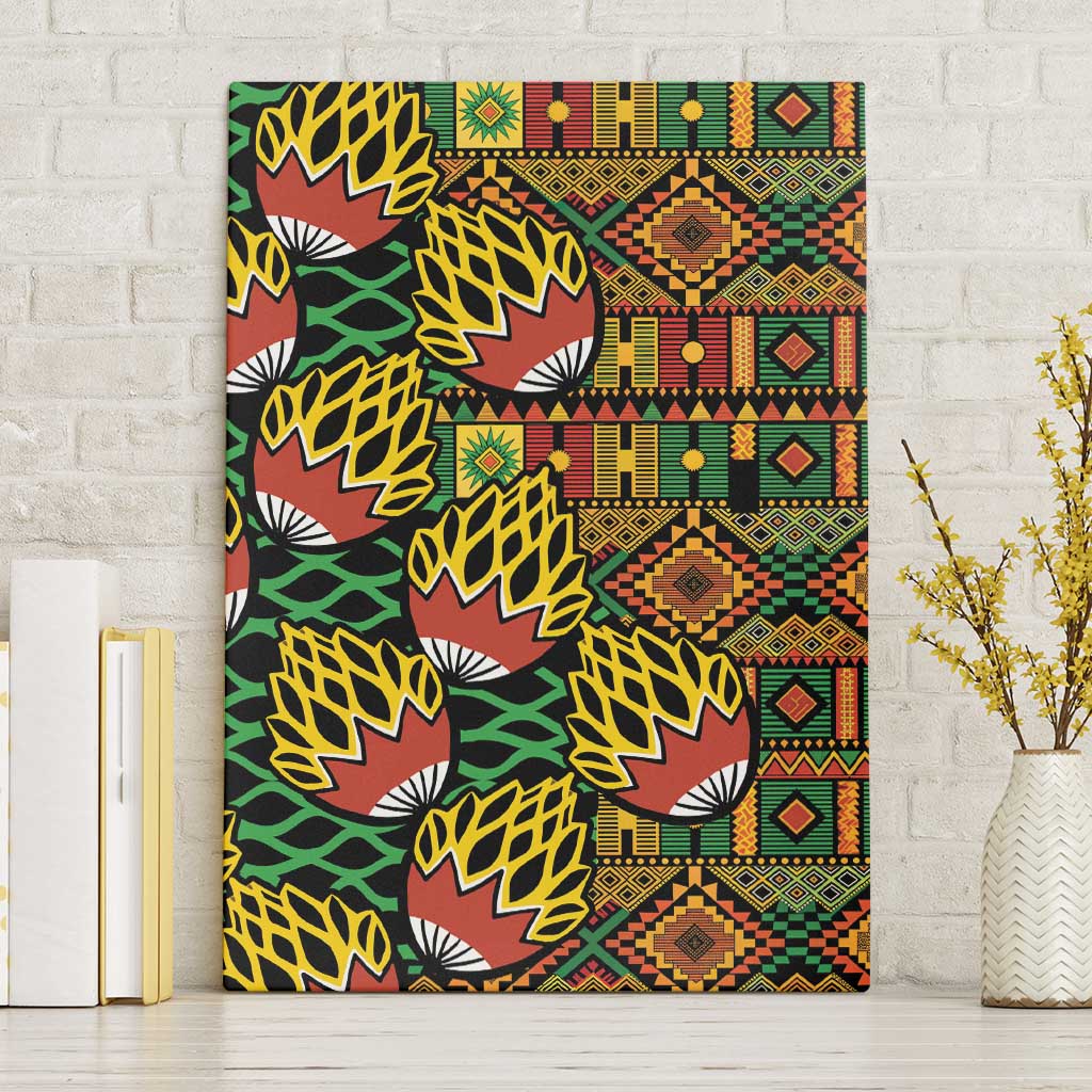 African Tribal Geometric Mixed Kanga Pattern Canvas Wall Art LT9 - Wonder Print Shop