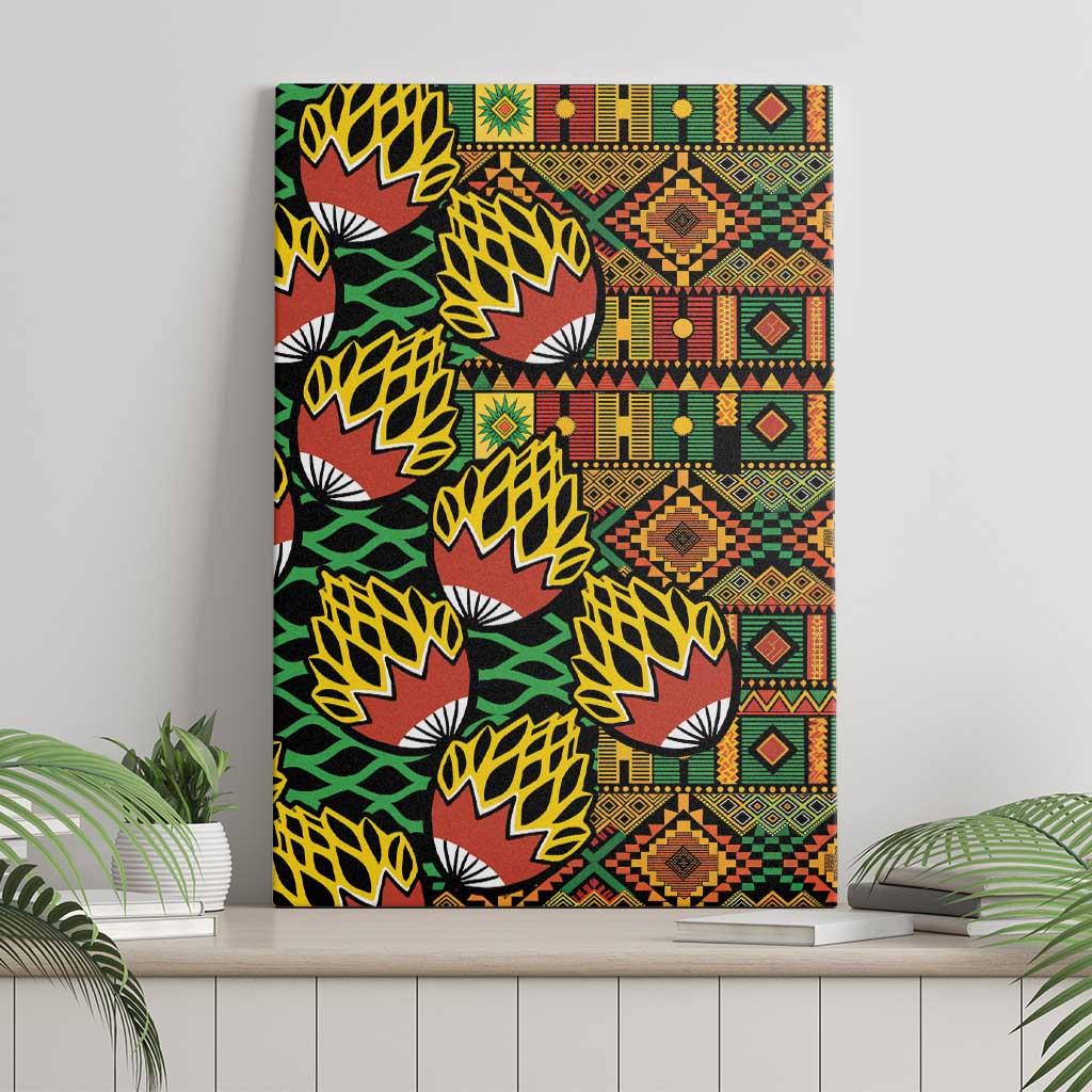 African Tribal Geometric Mixed Kanga Pattern Canvas Wall Art LT9 - Wonder Print Shop