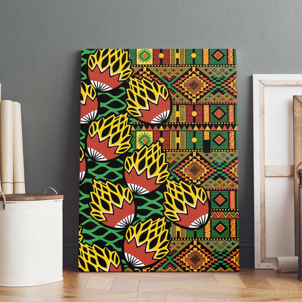 African Tribal Geometric Mixed Kanga Pattern Canvas Wall Art LT9 - Wonder Print Shop