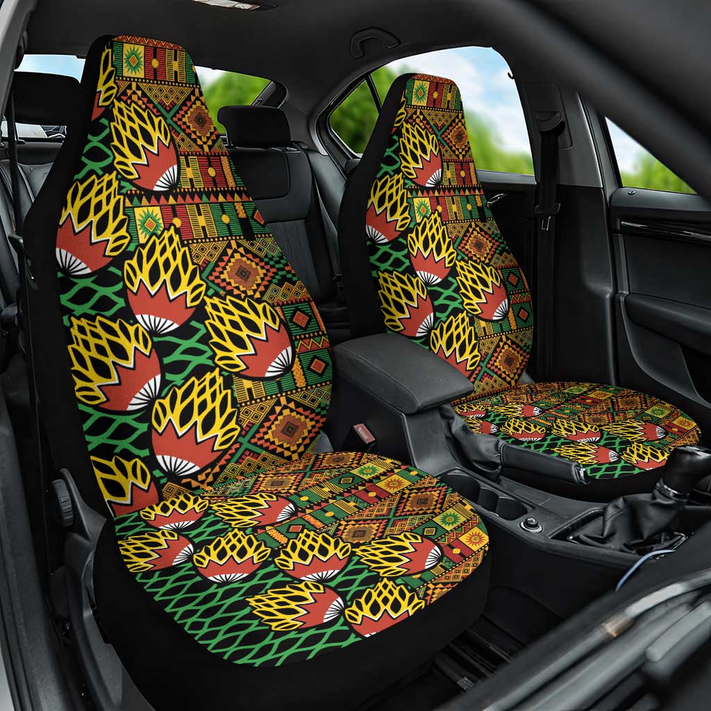 African Tribal Geometric Mixed Kanga Pattern Car Seat Cover LT9 - Wonder Print Shop
