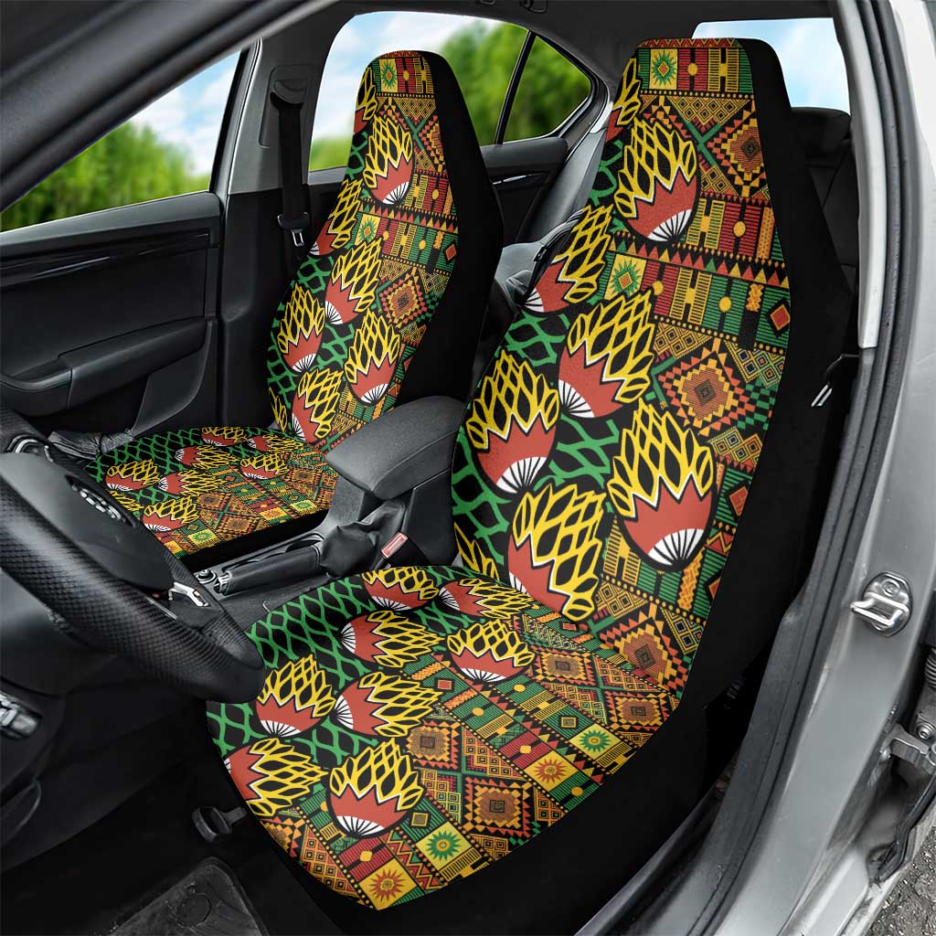 African Tribal Geometric Mixed Kanga Pattern Car Seat Cover LT9 - Wonder Print Shop