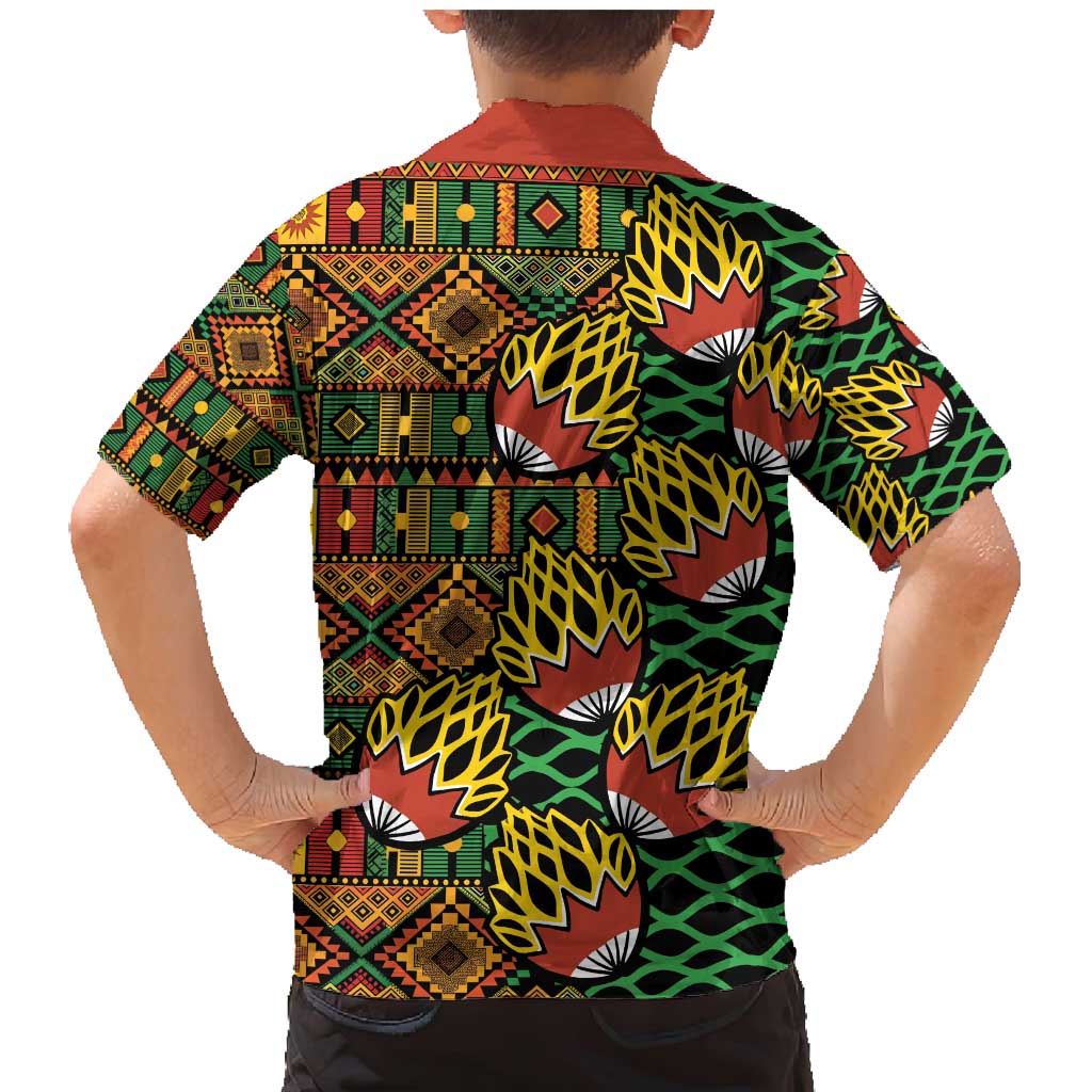 African Tribal Geometric Mixed Kanga Pattern Family Matching Mermaid Dress and Hawaiian Shirt LT9 - Wonder Print Shop