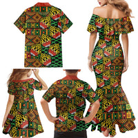 African Tribal Geometric Mixed Kanga Pattern Family Matching Mermaid Dress and Hawaiian Shirt LT9 - Wonder Print Shop