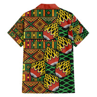 African Tribal Geometric Mixed Kanga Pattern Family Matching Puletasi and Hawaiian Shirt