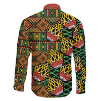 African Tribal Geometric Mixed Kanga Pattern Family Matching Puletasi and Hawaiian Shirt